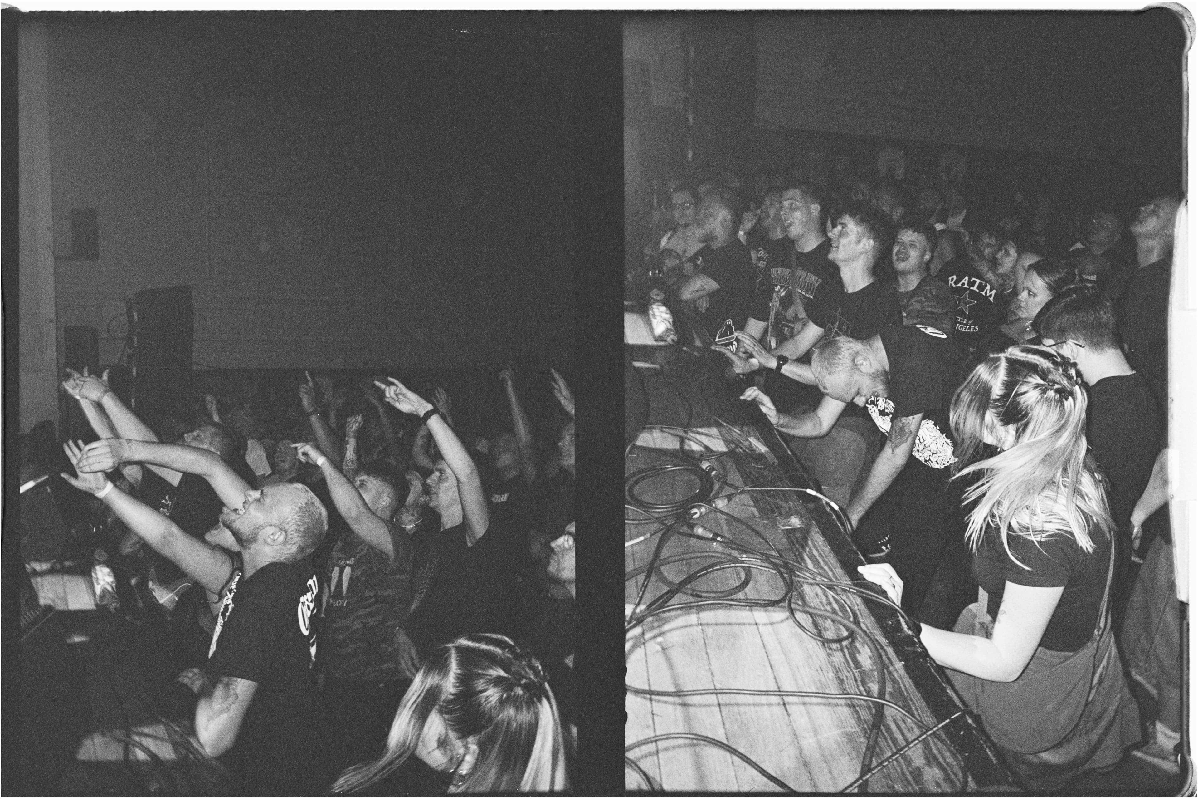 Down the front