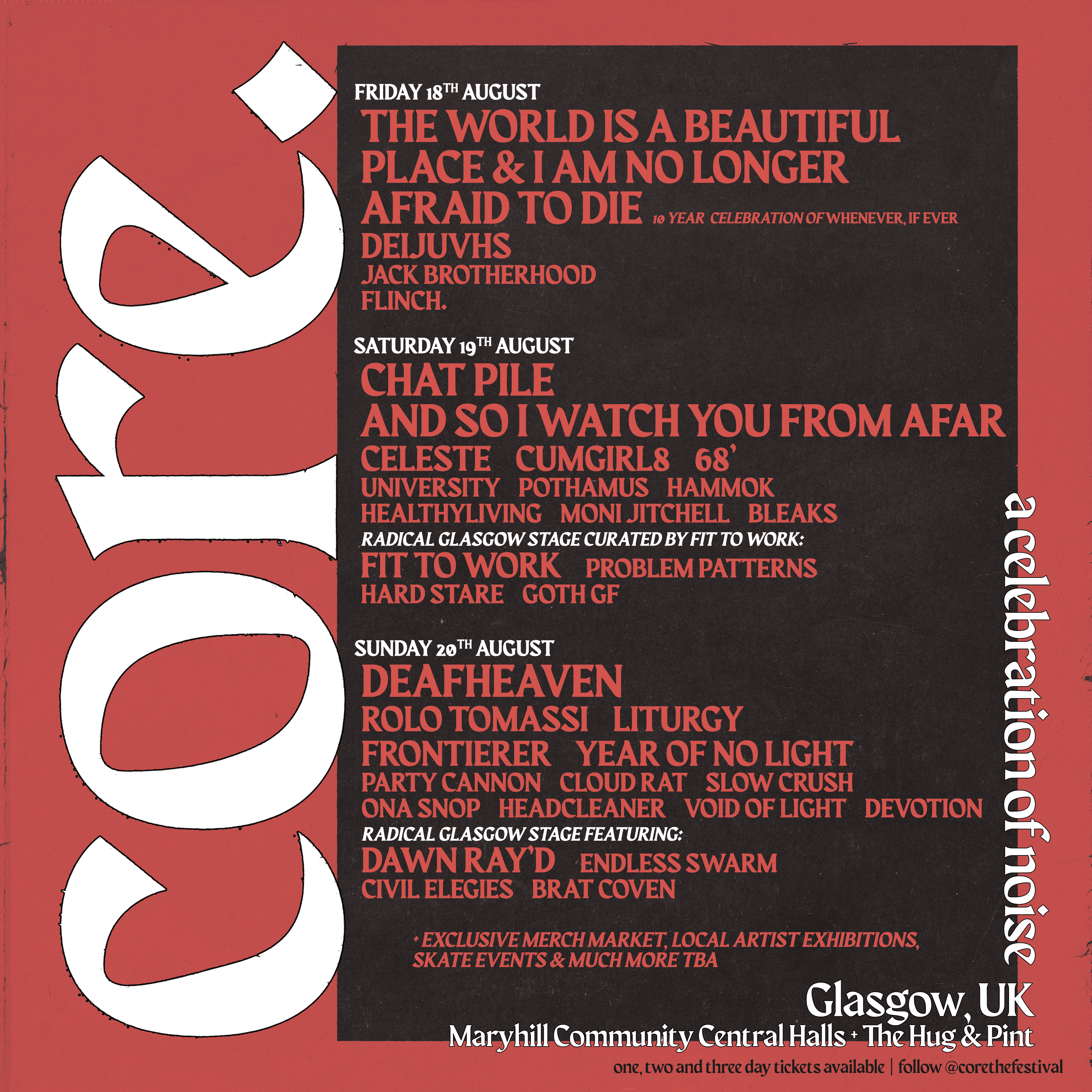 Core Festival 2023 full lineup poster